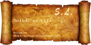Soltész Lili névjegykártya