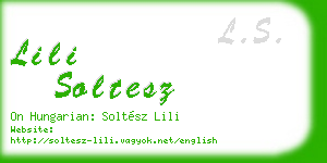 lili soltesz business card